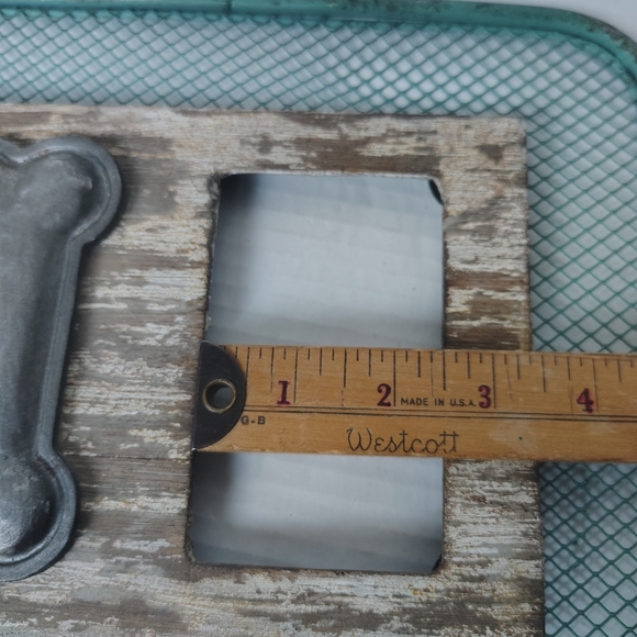 Metal Dog Picture Frame Fence Wood Metal Bone Farmhouse Decor Frame - Picture 16 of 16